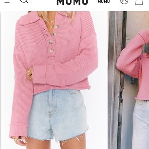 show me your mumu knit pink cropped sweater